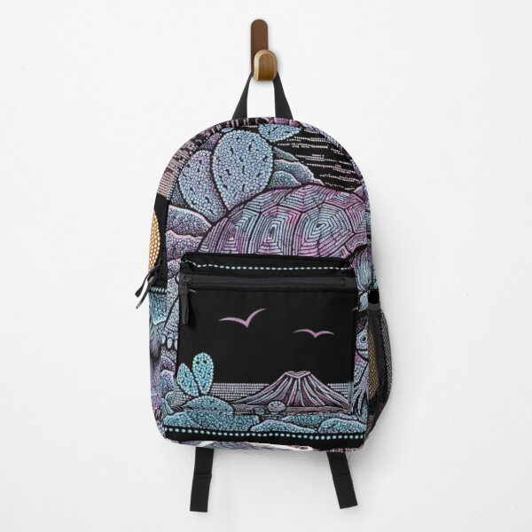 Item preview, Galapagos Wildlife at Night – Retro Stippling Mosaic with Giant Tortoise and Iguana designed and sold by Tw1nsAIArt.