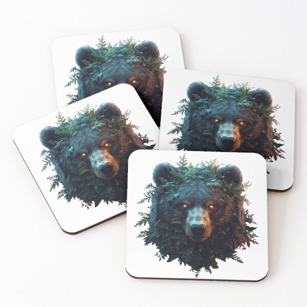 Item preview, Mystic Forest Bear Spirit Tee – Glowing Eyes Wilderness Design designed and sold by KapiPrint.