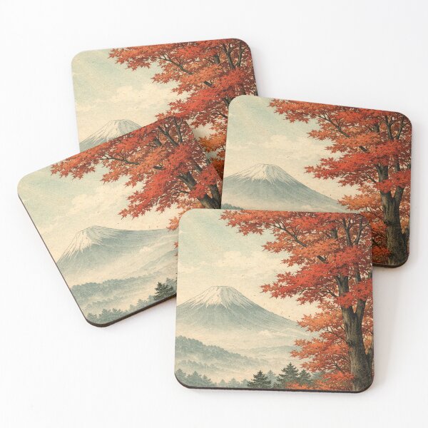 Item preview, Autumn Red Maple Tree Mountain Landscape designed and sold by SassyArtistry.