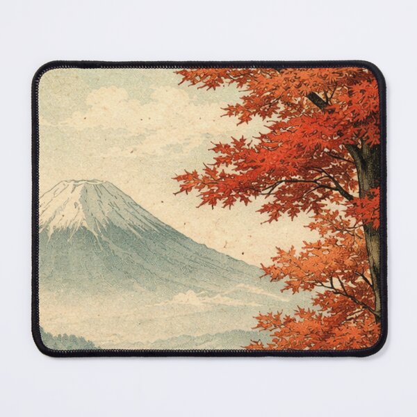 Item preview, Autumn Red Maple Tree Mountain Landscape designed and sold by SassyArtistry.
