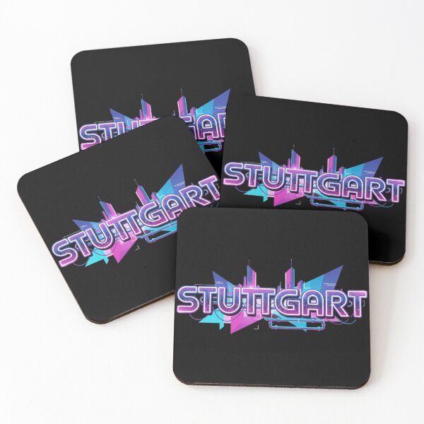 Item preview, Stuttgart Retro – Futuristic Neon Cityscape Synthwave Design designed and sold by Tw1nsAIArt.