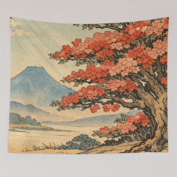 Item preview, Autumn Maple Tree Near Mountain Landscape designed and sold by SassyArtistry.
