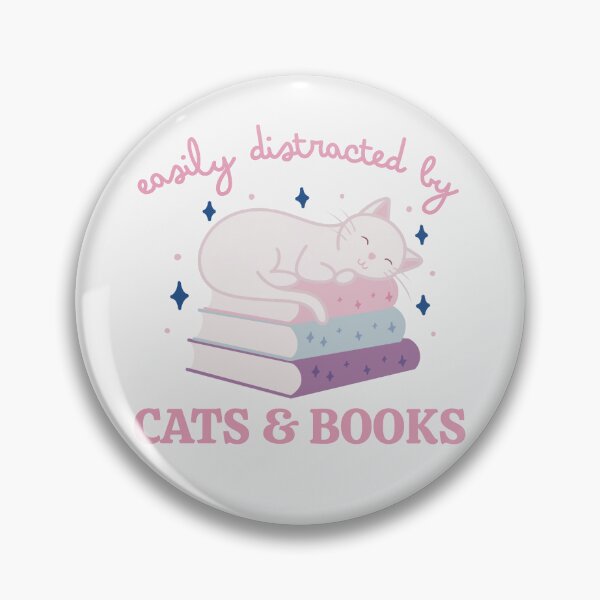 Item preview, Easily Distracted By Cats And Books Cute Bookish White Cat designed and sold by winterpumpkin.