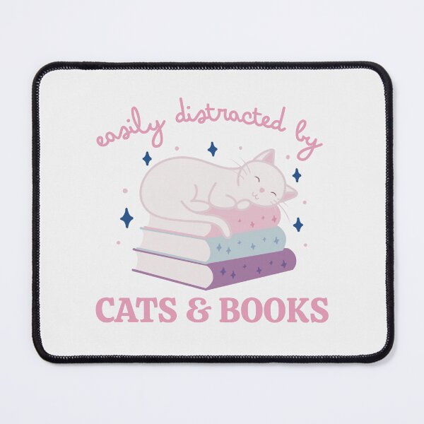 Item preview, Easily Distracted By Cats And Books Cute Bookish White Cat designed and sold by winterpumpkin.