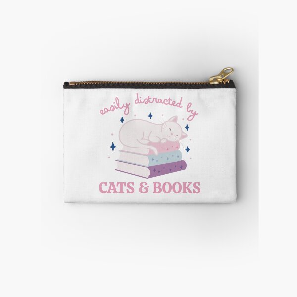 Item preview, Easily Distracted By Cats And Books Cute Bookish White Cat designed and sold by winterpumpkin.