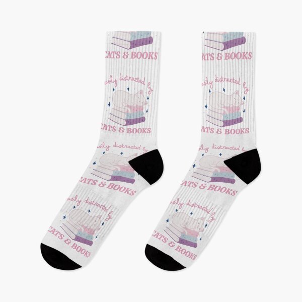 Item preview, Easily Distracted By Cats And Books Cute Bookish White Cat designed and sold by winterpumpkin.