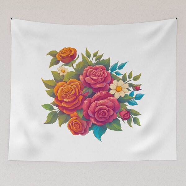 Item preview, Vibrant Rose Bouquet Saint Valentine's Day - Bold Colorful Floral Love Art Print designed and sold by DesignArtist.ia.
