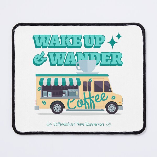 Item preview, Retro Wake Up & Wander Coffee Travel Graphic designed and sold by Bold & Brewed.