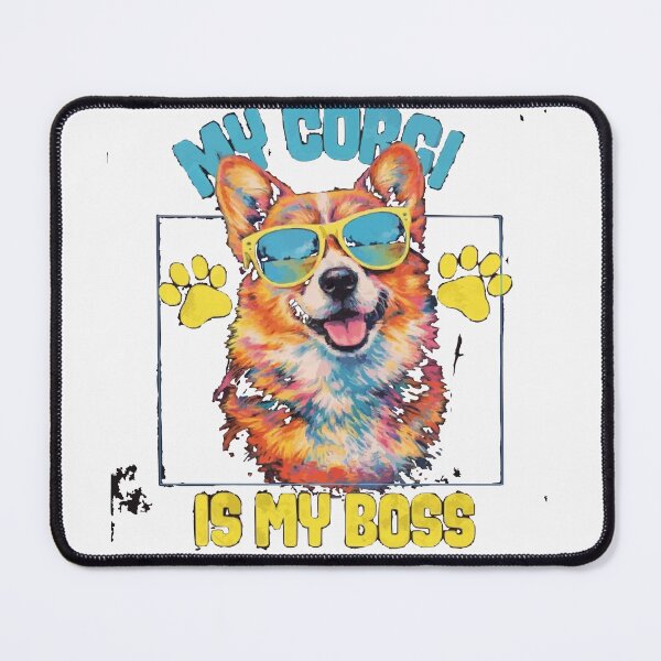 Item preview, My Corgi Is My Boss - Vibrant Pop Art Sunglasses Corgi designed and sold by Corgi & co Shop.