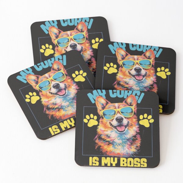 Item preview, My Corgi Is My Boss - Vibrant Pop Art Sunglasses Corgi designed and sold by Corgi & co Shop.