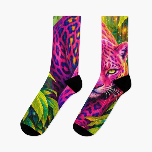Item preview, Neon Pink Leopard in Tropical Jungle designed and sold by SassyArtistry.