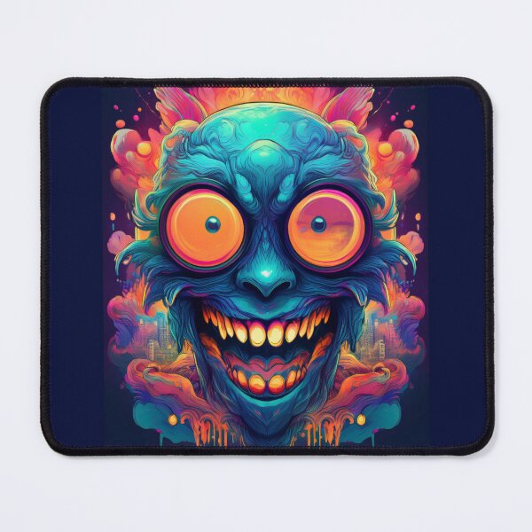Item preview, Psychedelic Neon Monster Grin Trippy Face Art designed and sold by Dariusz.K.