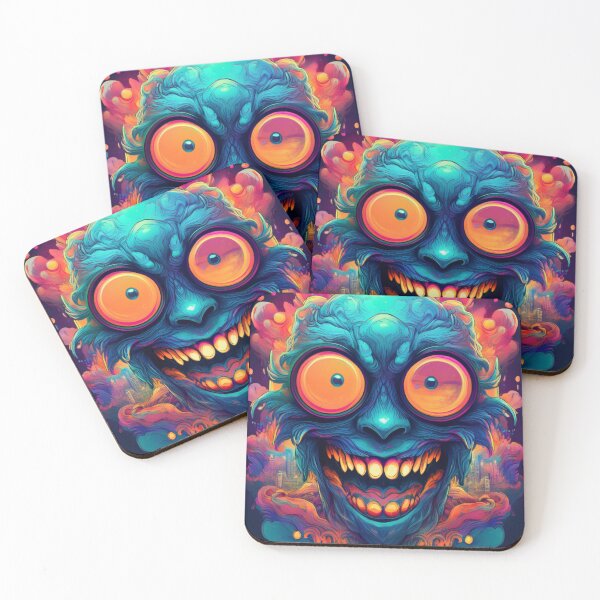 Item preview, Psychedelic Neon Monster Grin Trippy Face Art designed and sold by Dariusz.K.