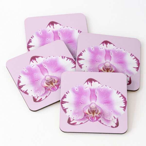 Item preview, white purple orchid flower sticker  designed and sold by inainart.