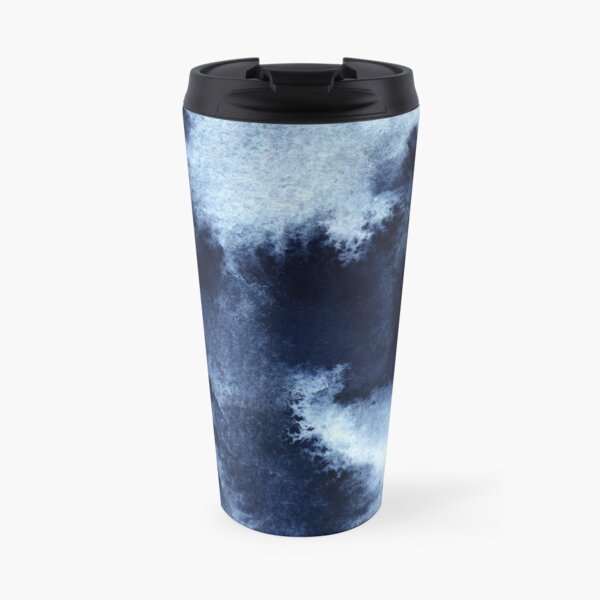 Indigo Nebula, Blue Abstract Painting Travel Mug