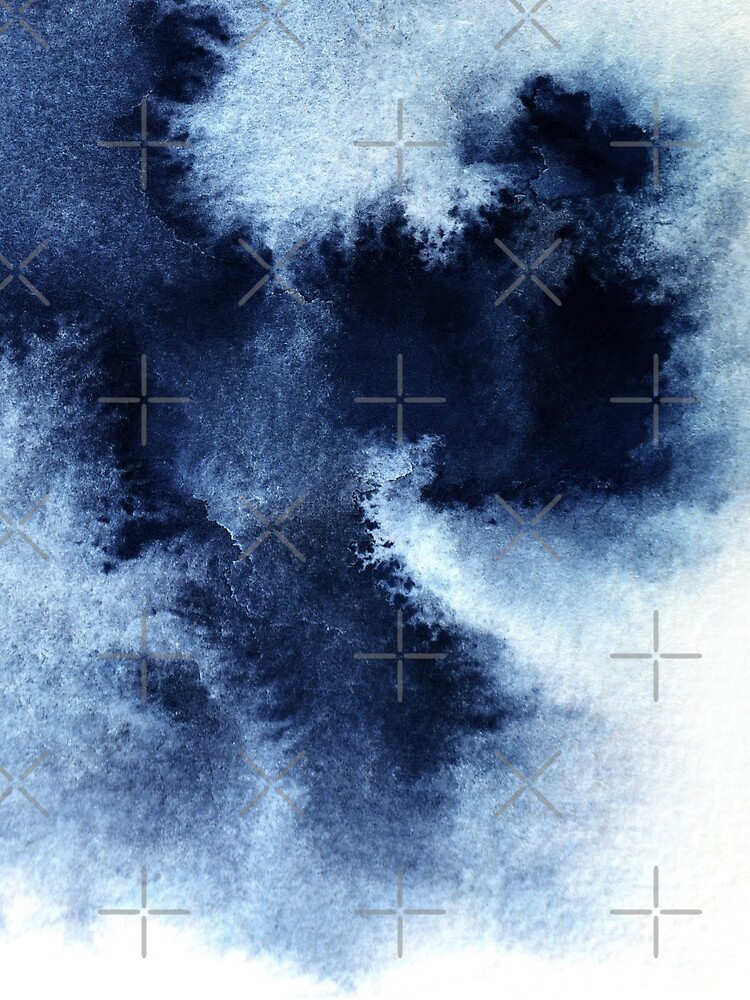 Indigo Nebula, Blue Abstract Painting by PrintsProject