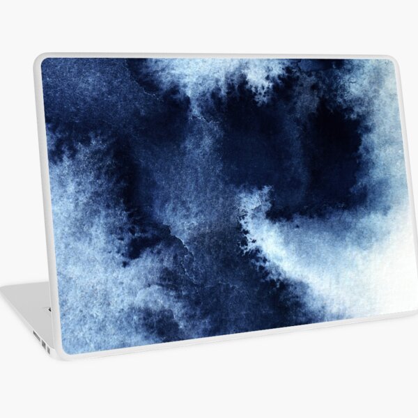 Indigo Nebula, Blue Abstract Painting Laptop Skin