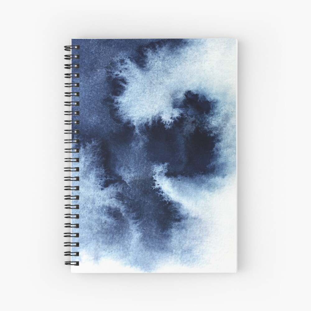 Indigo Nebula, Blue Abstract Painting Spiral Notebook