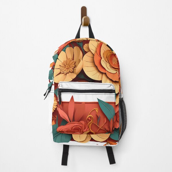 Item preview, Paper Cut Floral Bouquet Saint Valentine's Day - Warm Orange Teal Luxury Art Print designed and sold by DesignArtist.ia.