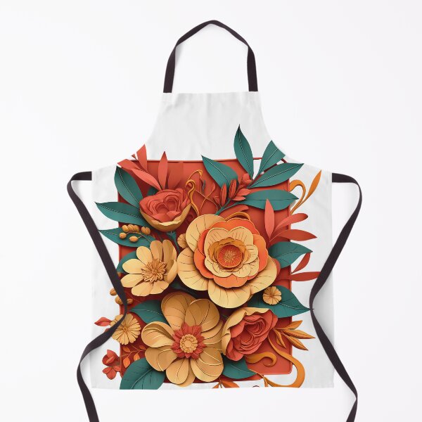 Item preview, Paper Cut Floral Bouquet Saint Valentine's Day - Warm Orange Teal Luxury Art Print designed and sold by DesignArtist.ia.