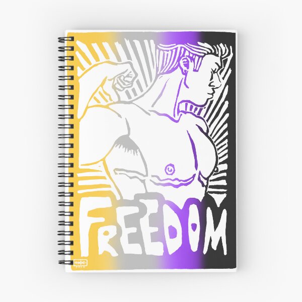 Item preview, Transhuman linocut "Freedom" enby designed and sold by LisaLaquaArt.