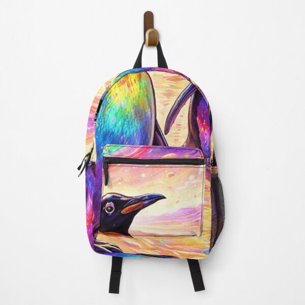 Item preview, Psychedelic Rainbow Penguins in Surreal Desert Landscape designed and sold by SassyArtistry.