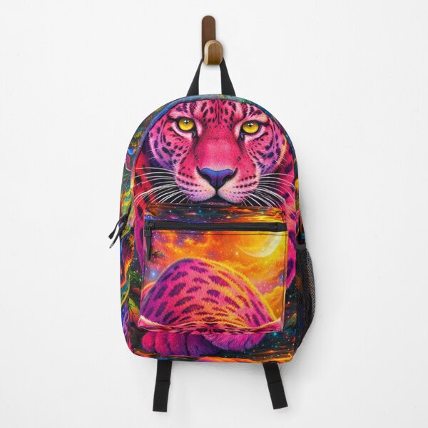 Item preview, Neon Pink Leopard in Psychedelic Jungle Dreamscape designed and sold by SassyArtistry.