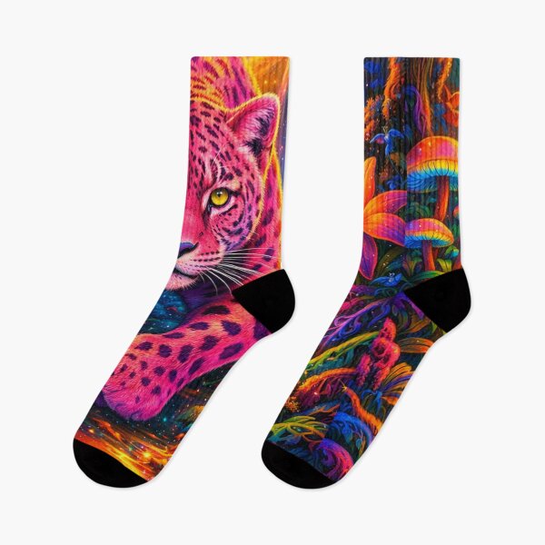 Item preview, Neon Pink Leopard in Psychedelic Jungle Dreamscape designed and sold by SassyArtistry.