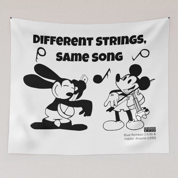 Item preview, Oswald and Mickey - Different Strings, Same Song (Rival Romeos, 1928; Fiddlin' Around, 1930) designed and sold by eetoons1927.