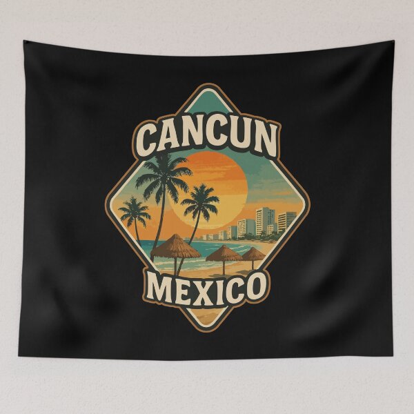 Item preview, Cancun Mexico Retro Vintage Travel designed and sold by TomFrontierArt.