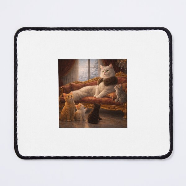 Item preview, Royal White Cat Tsarina – Aristocratic Vintage Cat Art designed and sold by LovelyCatGalaxy.
