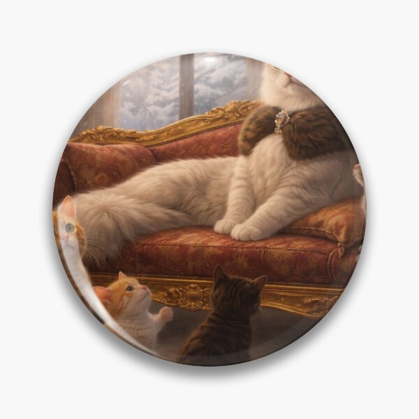 Item preview, Royal White Cat Tsarina – Aristocratic Vintage Cat Art designed and sold by LovelyCatGalaxy.