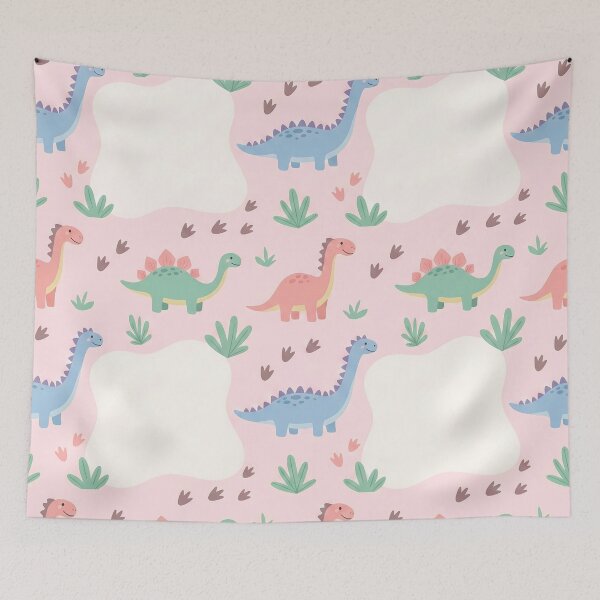 Item preview, Cute Pastel Dinosaur Pattern with Blank Frames – Kids Nursery Design designed and sold by HiddenEyeSL.