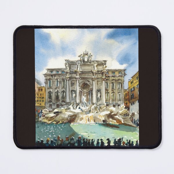 Item preview, Trevi Fountain in Rome. Sunset in Rome. Italian watercolor painting. designed and sold by Colibri77.