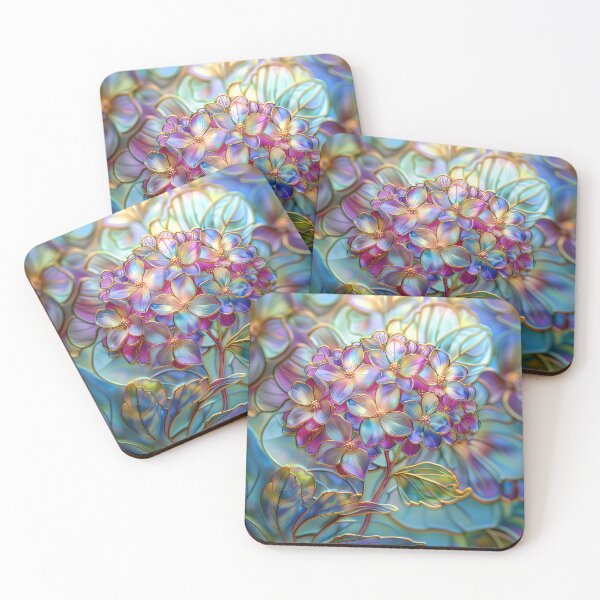 Item preview, Hydrangea Flower Stained Glass Style Botanical Art designed and sold by MargaretWiktor.