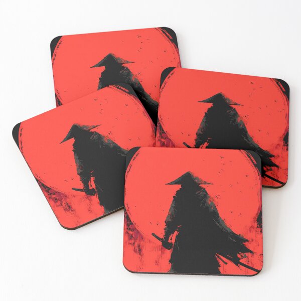 Item preview, Scarlet Sun Ronin – Kasa Hat Samurai Silhouette designed and sold by NeonHorizon Studio.