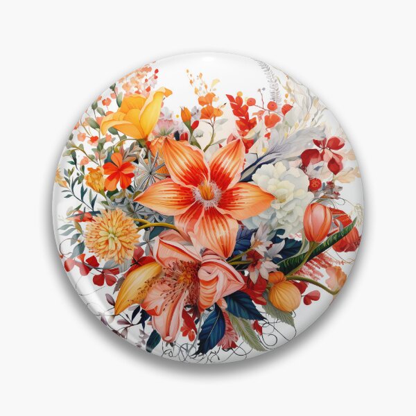 Item preview, Vibrant Orange Floral Explosion Flowers - Saint Valentine's Day - Luxurious Romantic Bouquet Art Print designed and sold by DesignArtist.ia.