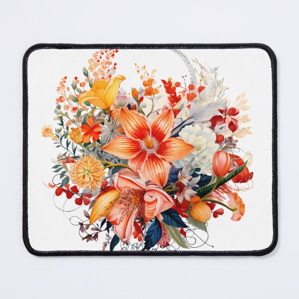 Item preview, Vibrant Orange Floral Explosion Flowers - Saint Valentine's Day - Luxurious Romantic Bouquet Art Print designed and sold by DesignArtist.ia.