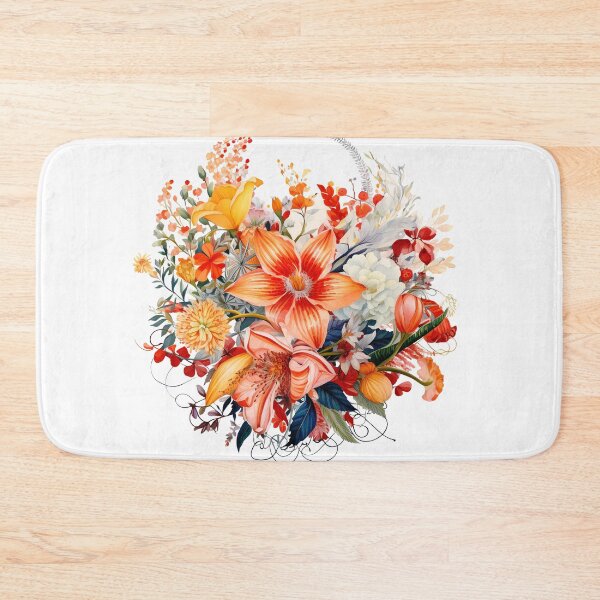 Item preview, Vibrant Orange Floral Explosion Flowers - Saint Valentine's Day - Luxurious Romantic Bouquet Art Print designed and sold by DesignArtist.ia.