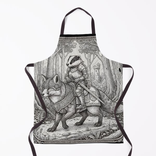Item preview, Badger Knight Riding Fox Steed Fantasy Forest Illustration designed and sold by YYoYY.