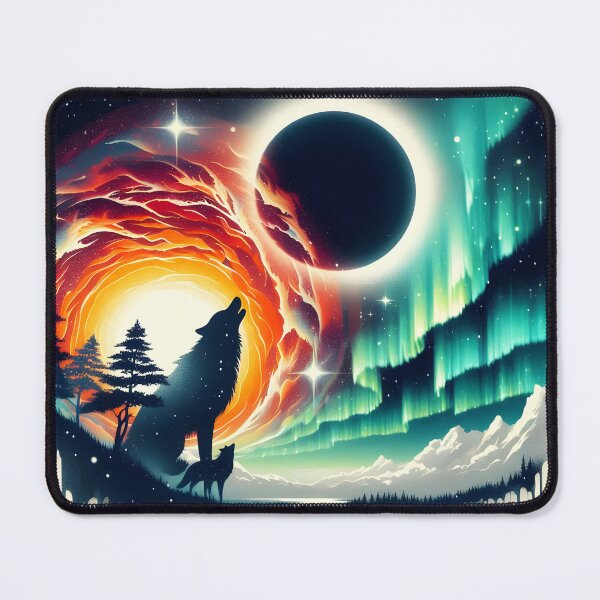 Item preview, Layered Northern Lights Wolf, Ai Generated Art   designed and sold by ACC .