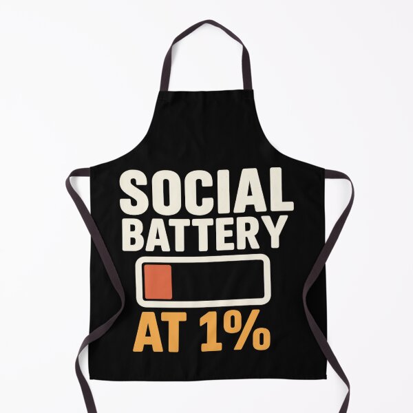 Artikelvorschau, Social Battery at 1% – Retro Internet Humor Soziale Erschöpfung Design entworfen und verkauft von Mad Factory Designs.