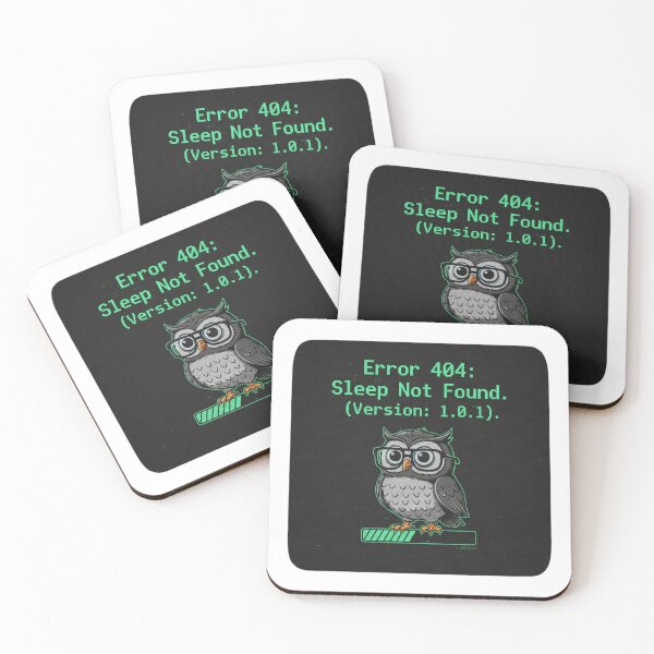 Item preview, Error 404 Sleep Not Found Nerdy Owl Glasses designed and sold by Dariusz.K.