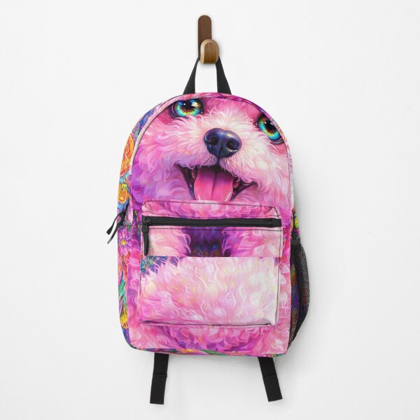 Item preview, Neon Pink Bichon Frise Psychedelic Floral Wonderland designed and sold by SassyArtistry.