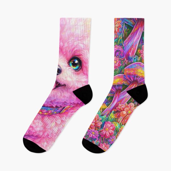 Item preview, Neon Pink Bichon Frise Psychedelic Floral Wonderland designed and sold by SassyArtistry.