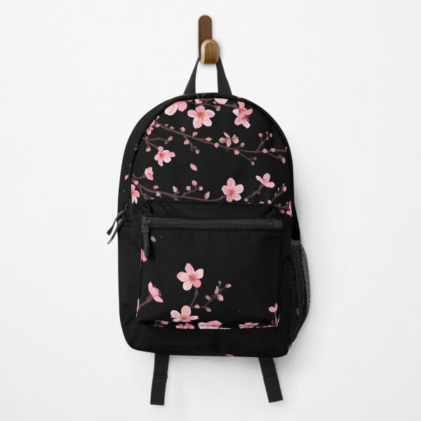 Item preview, Elegant Pink Cherry Blossom Branch Pattern on Black designed and sold by avwear.