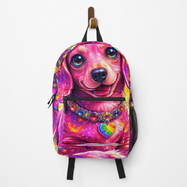 Item preview, Neon Pink Dachshund Psychedelic Rainbow Mushroom Fantasy designed and sold by SassyArtistry.
