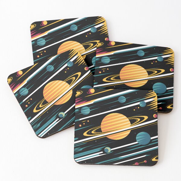 Item preview, Retro Space Planets Illustration Vintage Sci-Fi Solar System Art designed and sold by ViviNyks.