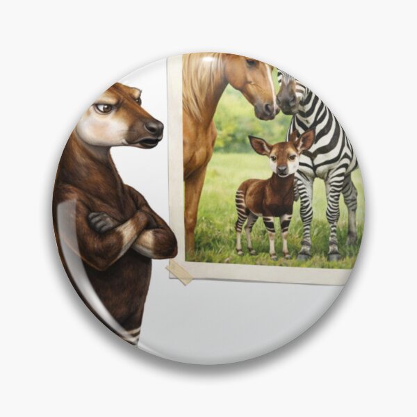 Item preview, Okapi Looking at Zebra and Horse Painting designed and sold by RØNI AI.