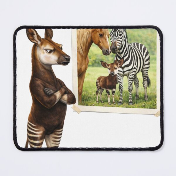 Item preview, Okapi Looking at Zebra and Horse Painting designed and sold by RØNI AI.